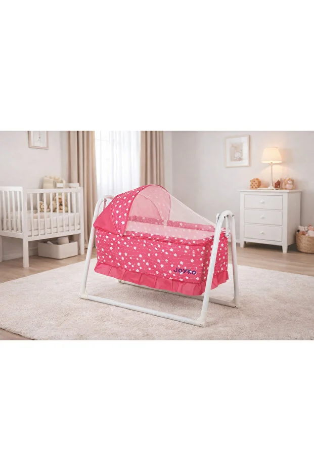 Desenli Anne Yanı Sallanır Portatif Sepet Beşik